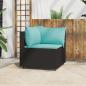 Preview: ARDEBO.de - Garten-Ecksofa mit Kissen Schwarz Poly Rattan