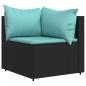 Preview: Garten-Ecksofa mit Kissen Schwarz Poly Rattan