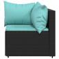 Preview: Garten-Ecksofa mit Kissen Schwarz Poly Rattan