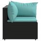 Preview: Garten-Ecksofa mit Kissen Schwarz Poly Rattan