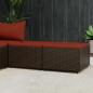 Preview: ARDEBO.de - Gartenhocker mit Kissen 2 Stk. Braun Poly Rattan