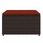 Preview: Gartenhocker mit Kissen 2 Stk. Braun Poly Rattan