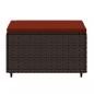 Preview: Gartenhocker mit Kissen 2 Stk. Braun Poly Rattan