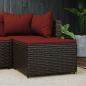 Preview: ARDEBO.de - Gartenhocker mit Kissen Braun Poly Rattan