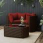 Preview: ARDEBO.de - 4-tlg. Garten-Lounge-Set mit Kissen Braun Poly Rattan