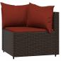 Preview: 4-tlg. Garten-Lounge-Set mit Kissen Braun Poly Rattan