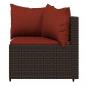 Preview: 4-tlg. Garten-Lounge-Set mit Kissen Braun Poly Rattan