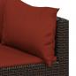 Preview: 4-tlg. Garten-Lounge-Set mit Kissen Braun Poly Rattan