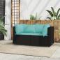 Preview: ARDEBO.de - Garten-Ecksofas mit Kissen 2 Stk. Schwarz Poly Rattan