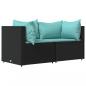 Preview: Garten-Ecksofas mit Kissen 2 Stk. Schwarz Poly Rattan