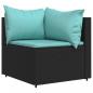 Preview: Garten-Ecksofas mit Kissen 2 Stk. Schwarz Poly Rattan