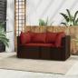 Preview: ARDEBO.de - Garten-Ecksofas mit Kissen 2 Stk. Braun Poly Rattan