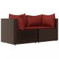 Preview: Garten-Ecksofas mit Kissen 2 Stk. Braun Poly Rattan