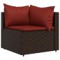 Preview: 4-tlg. Garten-Lounge-Set mit Kissen Braun Poly Rattan