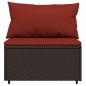 Preview: 4-tlg. Garten-Lounge-Set mit Kissen Braun Poly Rattan