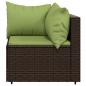 Preview: 4-tlg. Garten-Lounge-Set mit Kissen Braun Poly Rattan