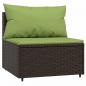 Preview: 4-tlg. Garten-Lounge-Set mit Kissen Braun Poly Rattan