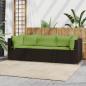 Preview: ARDEBO.de - 3-tlg. Garten-Lounge-Set mit Kissen Braun Poly Rattan