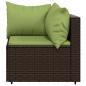 Preview: 3-tlg. Garten-Lounge-Set mit Kissen Braun Poly Rattan