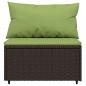 Preview: 3-tlg. Garten-Lounge-Set mit Kissen Braun Poly Rattan