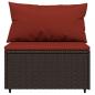 Preview: 3-tlg. Garten-Lounge-Set mit Kissen Braun Poly Rattan