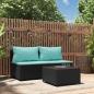 Preview: ARDEBO.de - 3-tlg. Garten-Lounge-Set mit Kissen Schwarz Poly Rattan