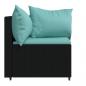 Preview: Garten-Ecksofas mit Kissen 2 Stk. Schwarz Poly Rattan