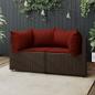 Preview: ARDEBO.de - Garten-Ecksofas mit Kissen 2 Stk. Braun Poly Rattan