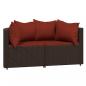 Preview: Garten-Ecksofas mit Kissen 2 Stk. Braun Poly Rattan