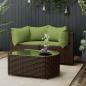 Preview: ARDEBO.de - 3-tlg. Garten-Lounge-Set mit Kissen Braun Poly Rattan