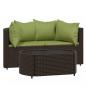 Preview: 3-tlg. Garten-Lounge-Set mit Kissen Braun Poly Rattan