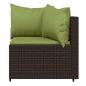 Preview: 3-tlg. Garten-Lounge-Set mit Kissen Braun Poly Rattan