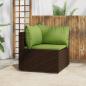 Preview: ARDEBO.de - Garten-Ecksofa mit Kissen Braun Poly Rattan