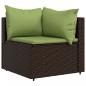 Preview: Garten-Ecksofa mit Kissen Braun Poly Rattan