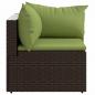 Preview: Garten-Ecksofa mit Kissen Braun Poly Rattan