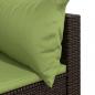 Preview: Garten-Ecksofa mit Kissen Braun Poly Rattan