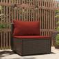 Preview: ARDEBO.de - Garten-Mittelsofa mit Kissen Braun Poly Rattan