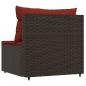 Preview: Garten-Mittelsofa mit Kissen Braun Poly Rattan