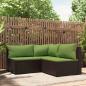 Preview: ARDEBO.de - 3-tlg. Garten-Lounge-Set mit Kissen Braun Poly Rattan