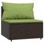 Preview: 3-tlg. Garten-Lounge-Set mit Kissen Braun Poly Rattan