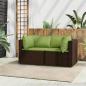 Preview: ARDEBO.de - Garten-Ecksofas mit Kissen 2 Stk. Braun Poly Rattan