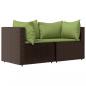 Preview: Garten-Ecksofas mit Kissen 2 Stk. Braun Poly Rattan