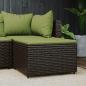 Preview: ARDEBO.de - Gartenhocker mit Kissen Braun Poly Rattan