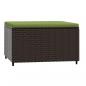 Preview: Gartenhocker mit Kissen Braun Poly Rattan