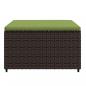 Preview: Gartenhocker mit Kissen Braun Poly Rattan