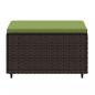 Preview: Gartenhocker mit Kissen Braun Poly Rattan