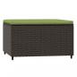 Preview: Gartenhocker mit Kissen Braun Poly Rattan