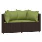 Preview: Garten-Ecksofas mit Kissen 2 Stk. Braun Poly Rattan