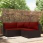 Preview: ARDEBO.de - 3-tlg. Garten-Lounge-Set mit Kissen Braun Poly Rattan