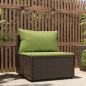 Preview: ARDEBO.de - Garten-Mittelsofa mit Kissen Braun Poly Rattan